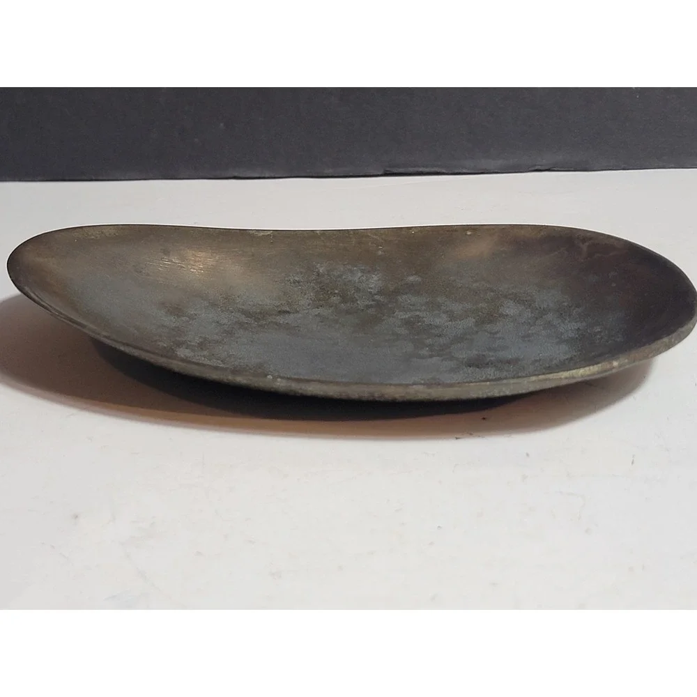 Vintage Brass Pocket Change Dish Coin Key Tray Holder Front Entry